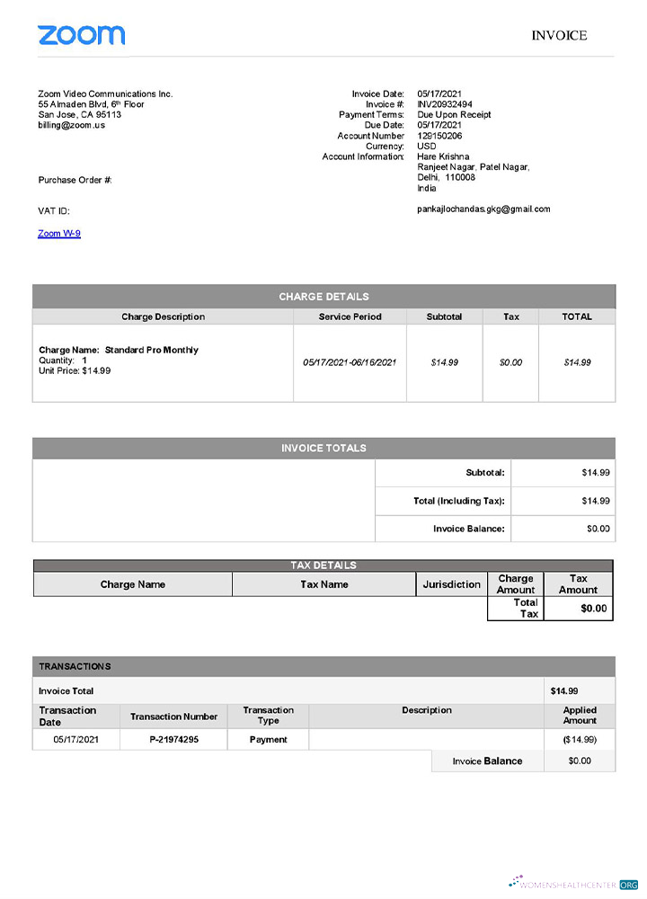 Премиум Скачать USA Zoom Invoice Шаблон Photoshop Шаблон