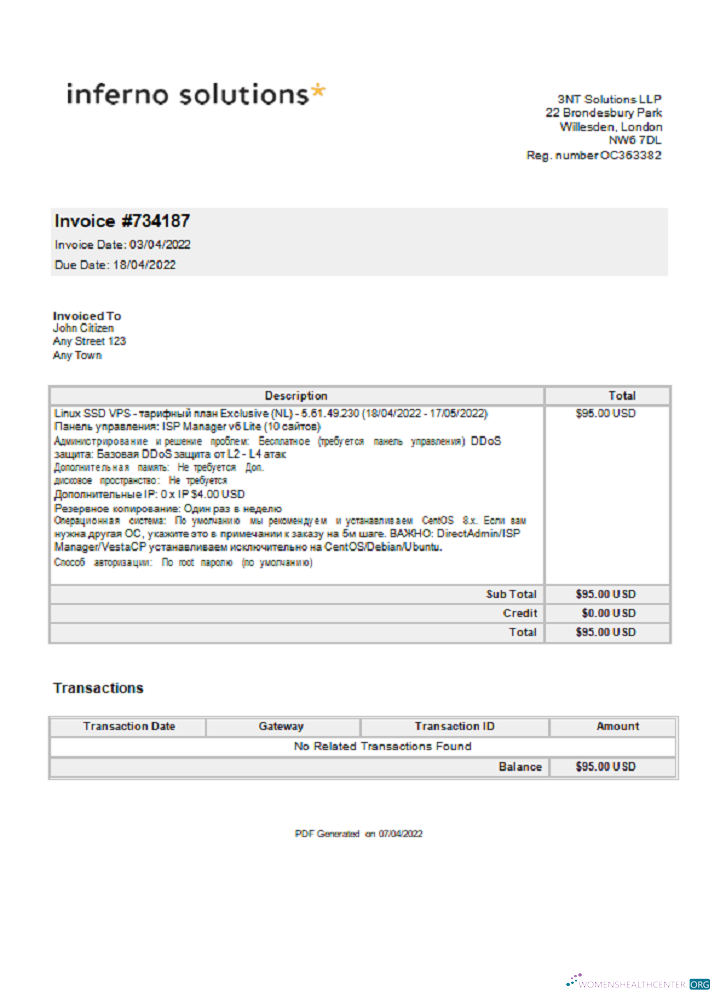 Качественный Скачать Великобритания Inferno Solutions Invoice Photoshop Шаблон