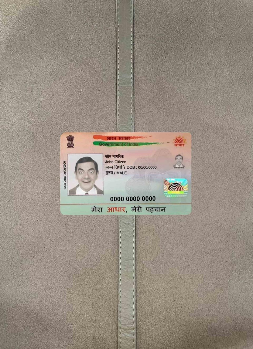 Профессиональный Скачать Индия Aadhaar PVC Карта Фотоэффект Лицевая Сторона Photoshop Шаблон