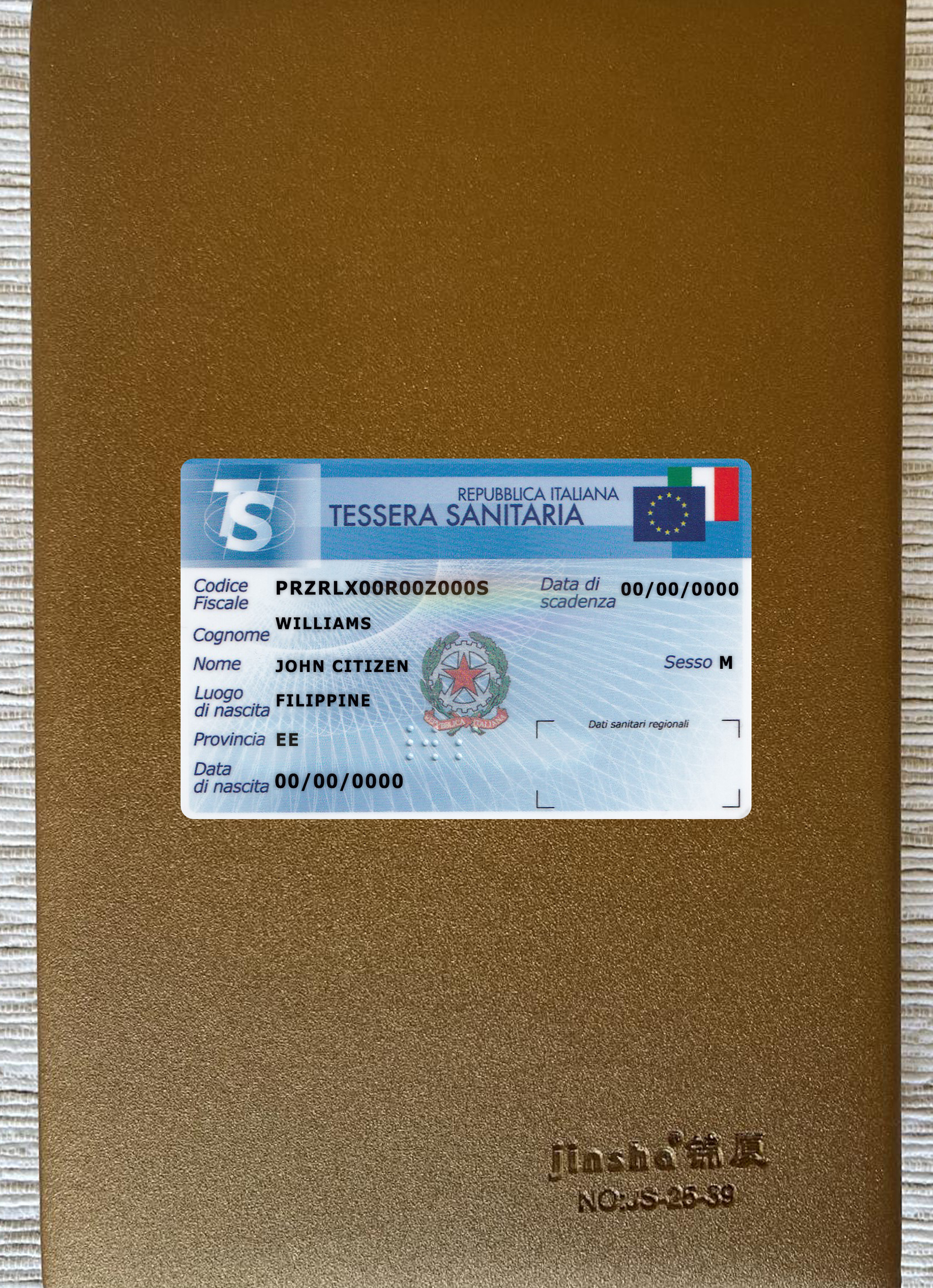 Качественный Скачать Италия Tessera Sanitaria (health Insurance Карта) Фотоэффект Лицевая Сторона Photoshop Шаблон