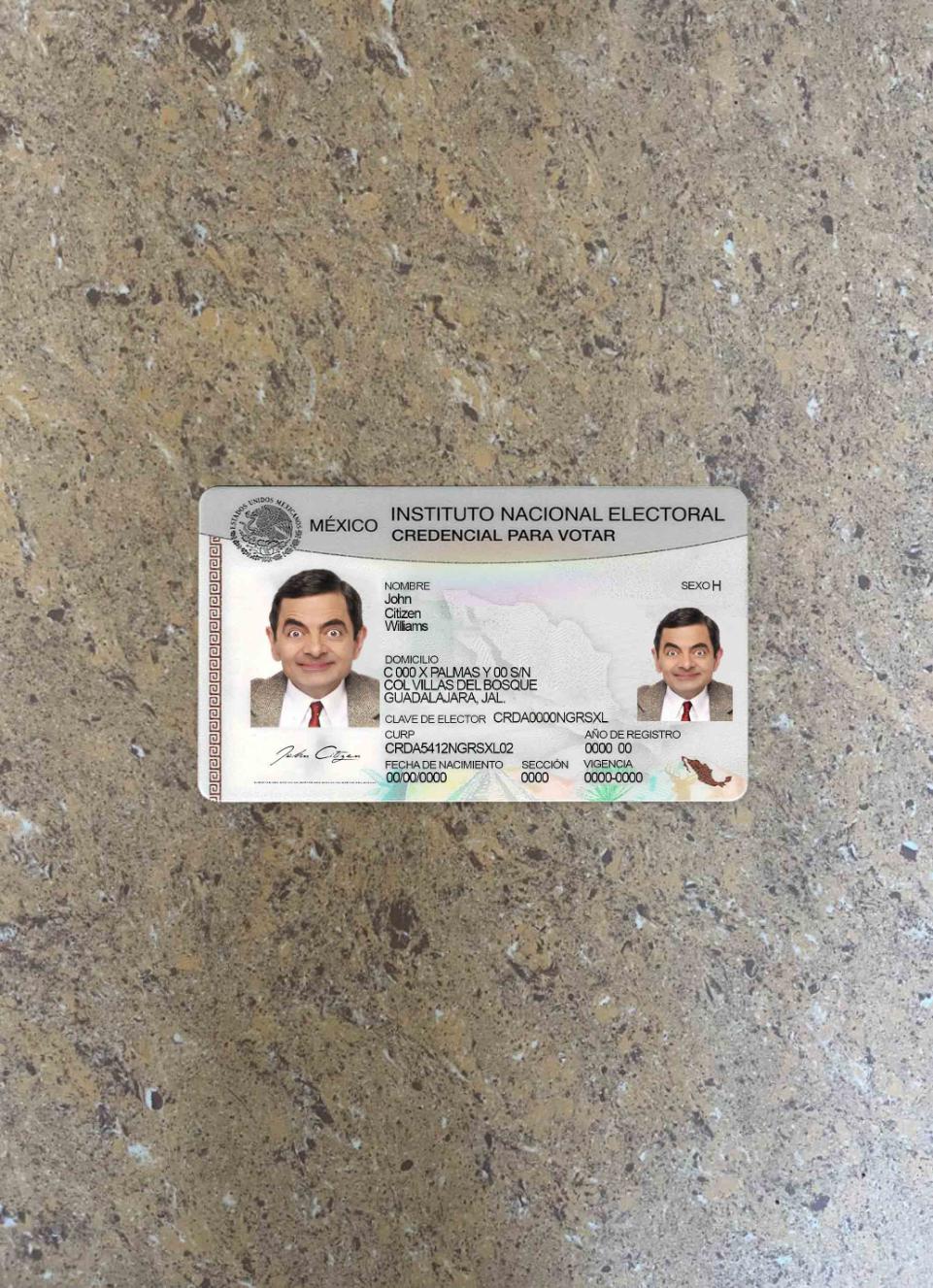 Реалистичный Скачать Мексика Instituto Nacional Electoral Фотоэффект Лицевая Сторона Photoshop Шаблон