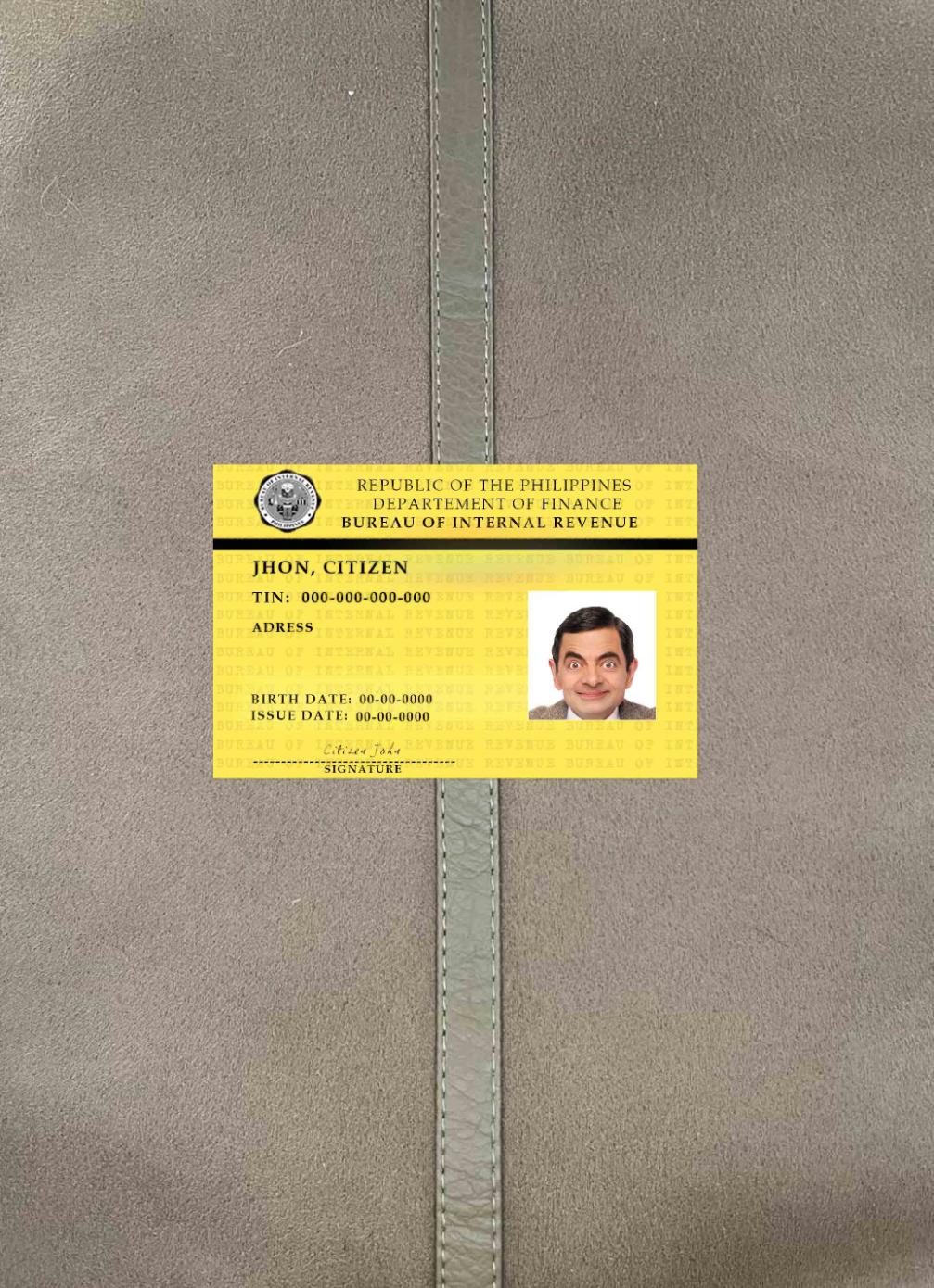 Профессиональный Скачать Филиппины Bureau Internal Revenue Фотоэффект Лицевая Сторона Photoshop Шаблон