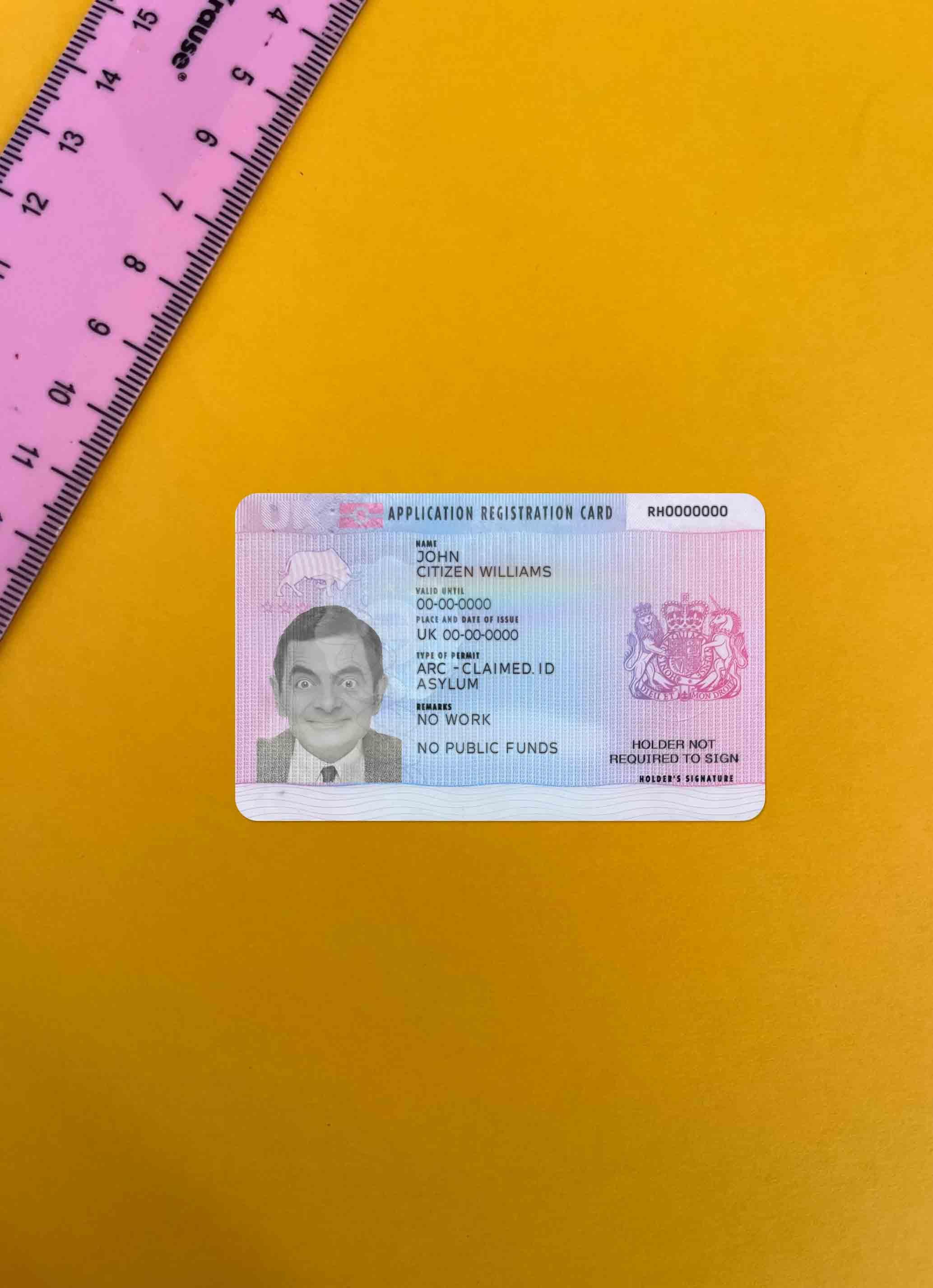 Премиум Скачать UK Application Registration Карта Фотоэффект Лицевая Сторона Photoshop Шаблон