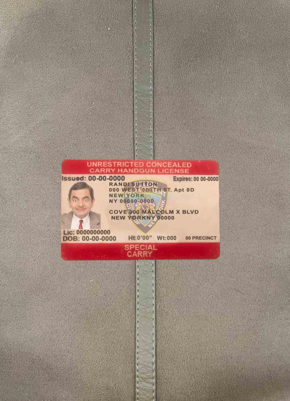 Качественный Скачать USA Новый York Unrestricted Concealed Carry License Фотоэффект Лицевая Сторона Photoshop Шаблон