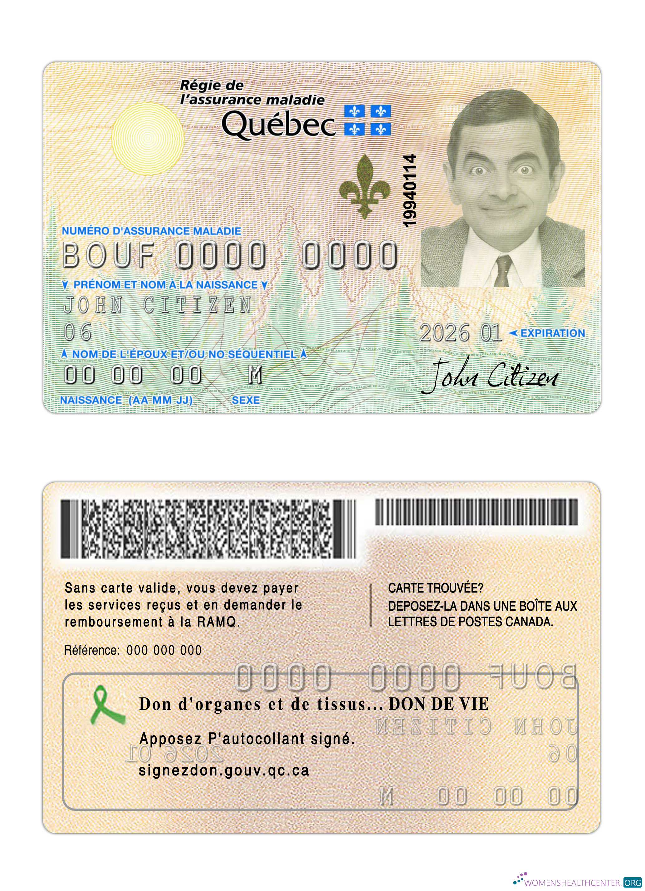 Качественный Скачать Канада Québec Health Insurance Карта Photoshop Шаблон