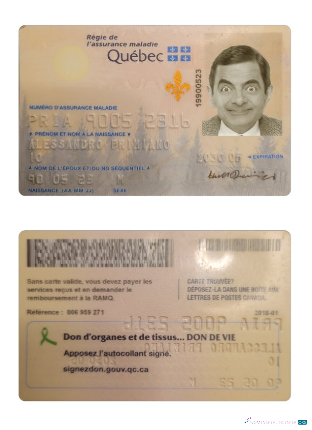 Профессиональный Скачать Канада Quebec Health Insurance Карта Photoshop Шаблон