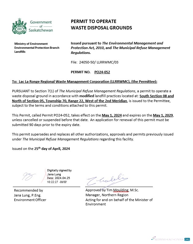 Премиум Скачать Канада Saskatchewan Permit к Operate Waste Disposal Grounds Photoshop Шаблон