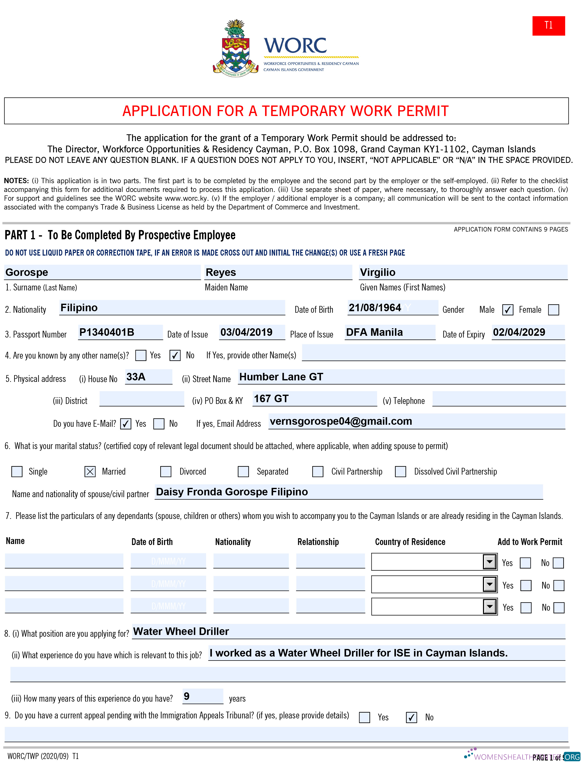 Премиум Скачать Cayman Острова Work Permit Photoshop Шаблон