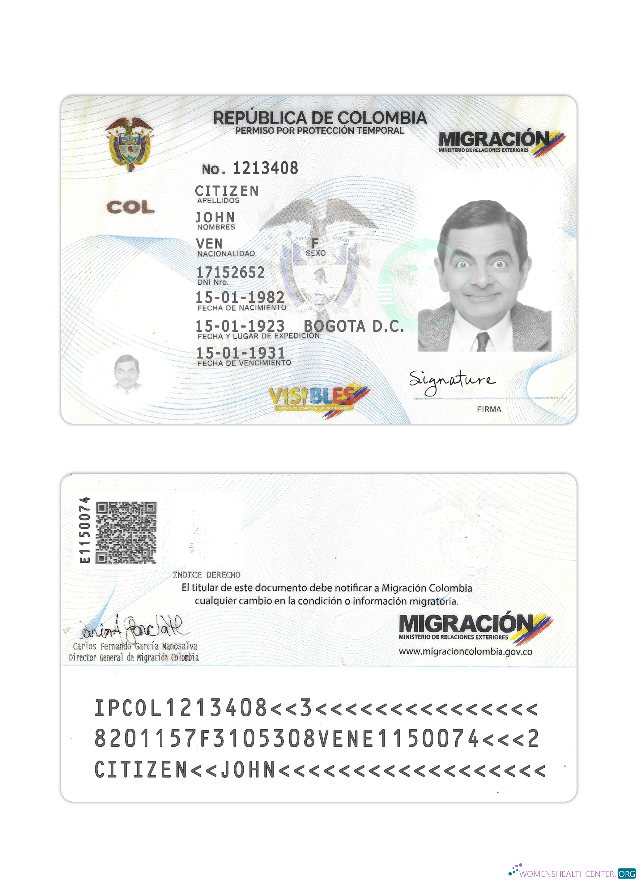 Премиум Скачать Колумбия Temporary Protection Leave Карта Photoshop Шаблон