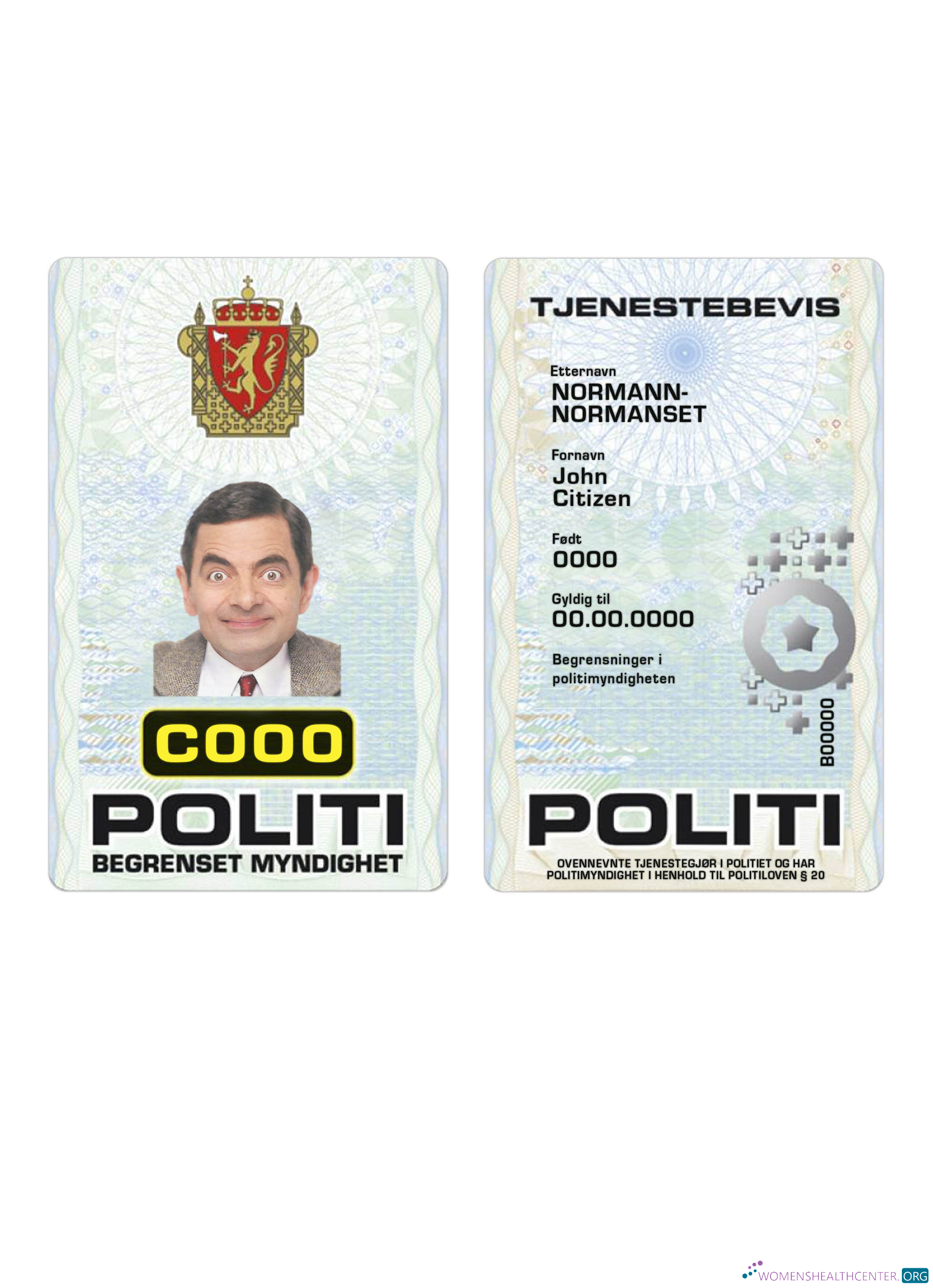 Качественный Скачать Норвегия Police ID Карта Photoshop Шаблон