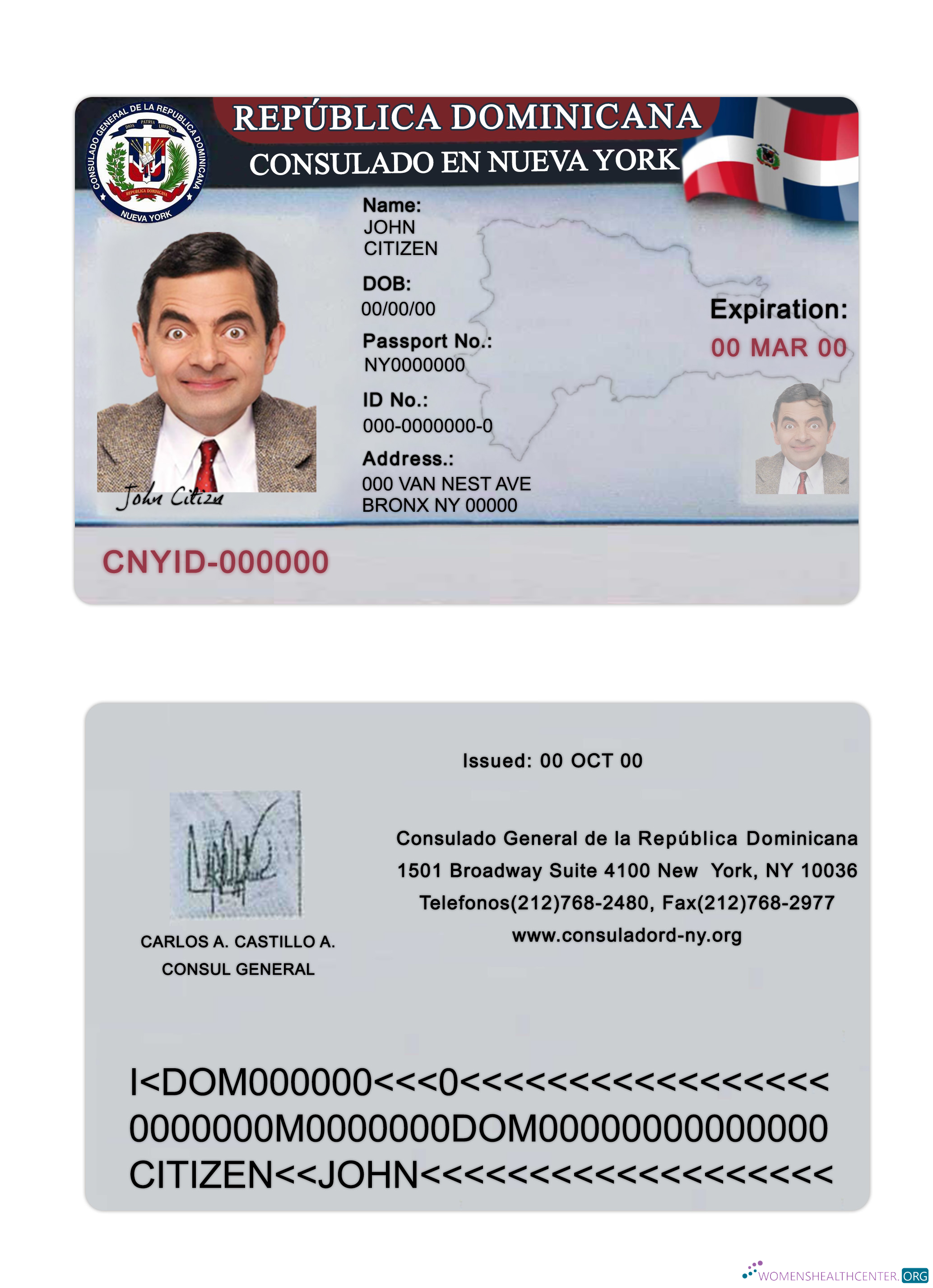 Реалистичный Скачать Republica Dominicana Consulado En Nueva York Photoshop Шаблон