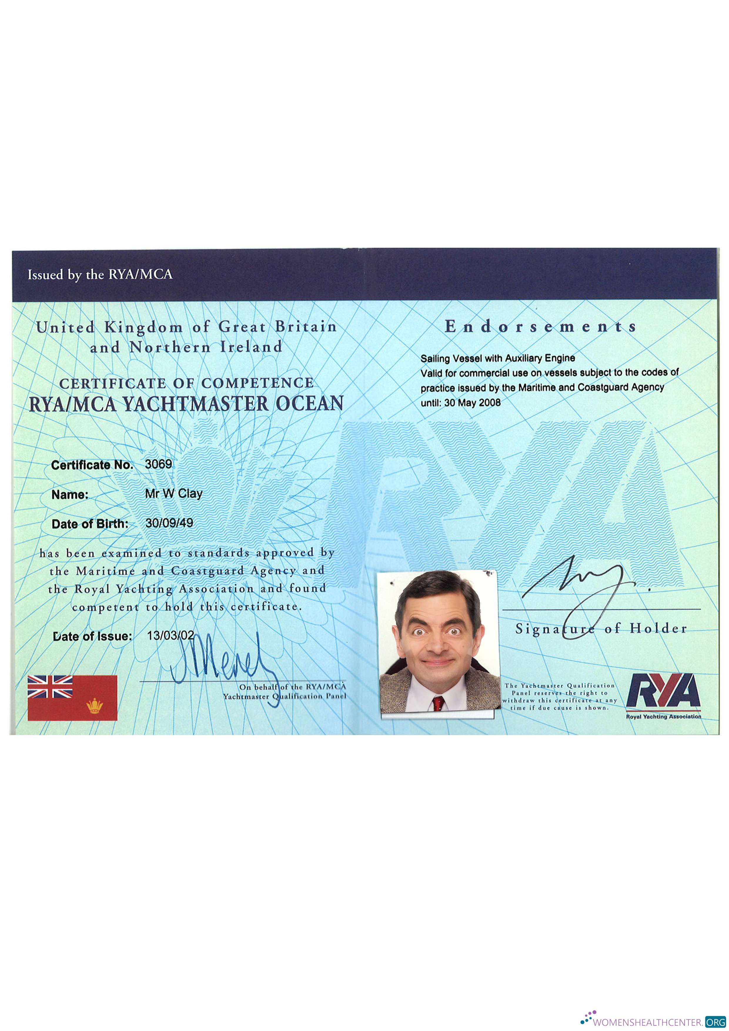 Редактируемый Скачать Великобритания Certificate Competence Photoshop Шаблон