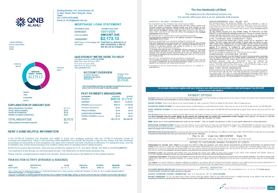 Премиум Скачать Катар QNB Alahli Банк Ипотека Выписка в Word и PDF Formats 1 2 Photoshop Шаблон