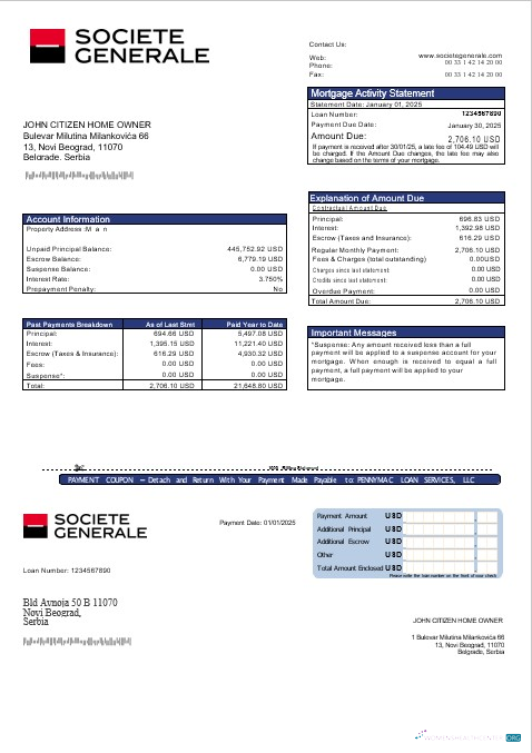 Качественный Скачать Сербия Societe Generale Банк Ипотека Выписка в Word и PDF Formats Photoshop Шаблон