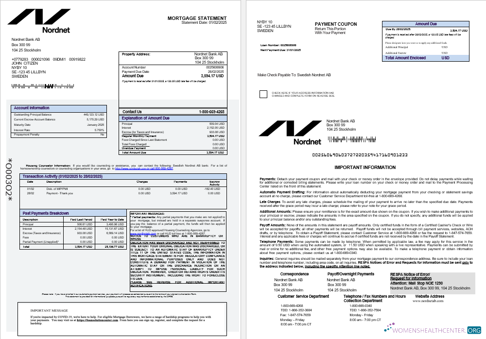 Качественный Скачать Swedish Nordnet AB Банк Ипотека Выписка в Word и PDF Formats 1 2 Photoshop Шаблон