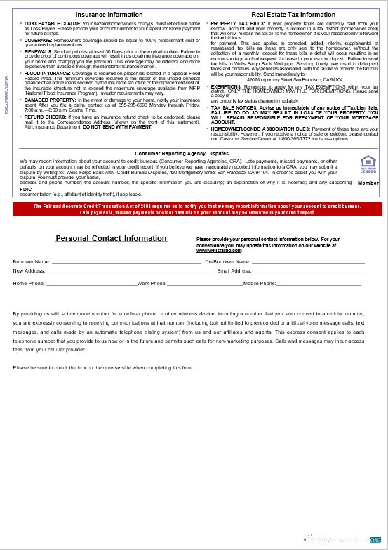 Редактируемый Скачать USA Wells Fargo Банк Ипотека Выписка в Word и PDF Formats, 3 Страниц 3 Photoshop Шаблон