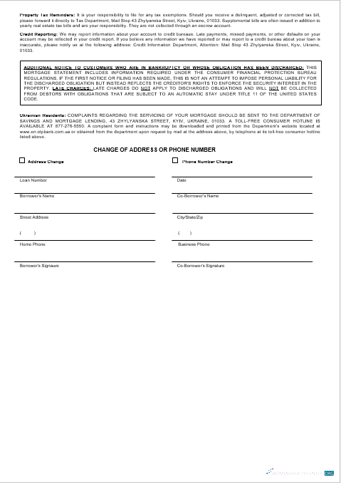Реалистичный Скачать Ukrainian ОТП Банк Ипотека Выписка в Word и PDF Formats 3 Photoshop Шаблон