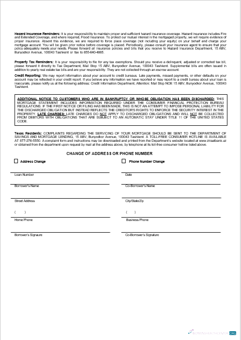Реалистичный Скачать Uzbekistani Ziraat Банк Ипотека Выписка в Word и PDF Formats 3 Photoshop Шаблон