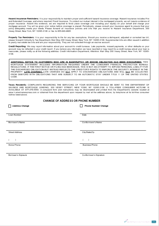 USA Новый York American Express Синий Банк Ипотека Выписка в Word и PDF Formats 3 превью