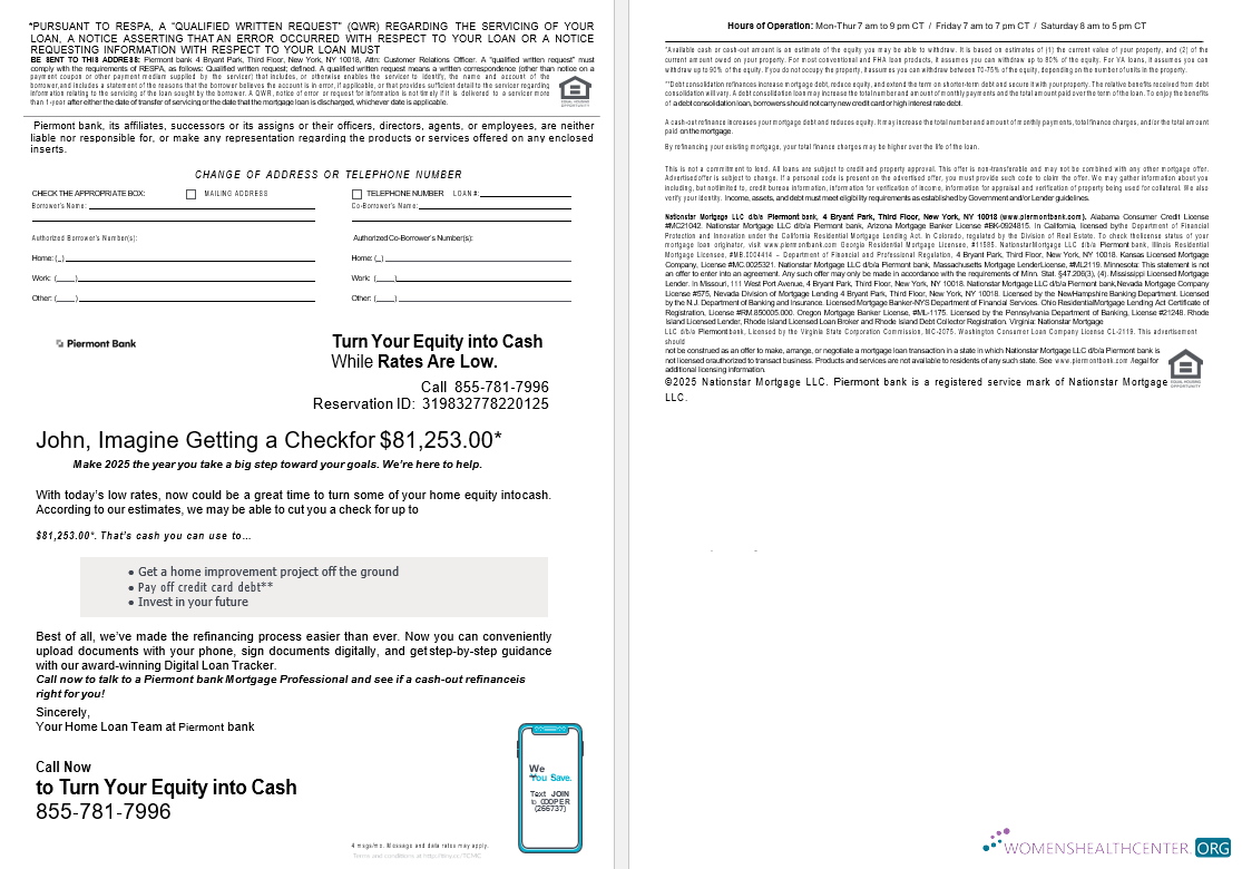USA Новый York Piermont Банк Ипотека Займ Выписка в Word и PDF Formats , 4 Страниц 3 4 превью