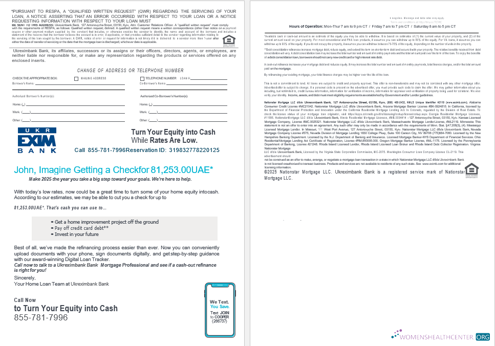 Ukrainian Ukreximbank Банк Ипотека Займ Выписка в Word и PDF Formats , 4 Страниц 3 4 шаблон