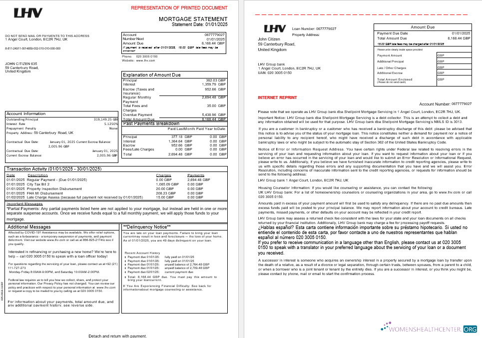 Великобритания LHV Group Банк Ипотека Выписка в Word и PDF Formats, 3 Страниц 1 2 образец