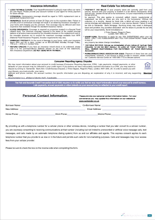 Великобритания Santander Банк Ипотека Выписка в Word и PDF Formats, 3 Страниц 3 дизайн