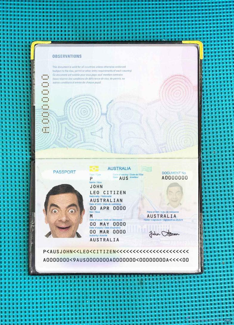 Премиум Скачать Australian Стандартный Паспорт Photo Look Photoshop Шаблон
