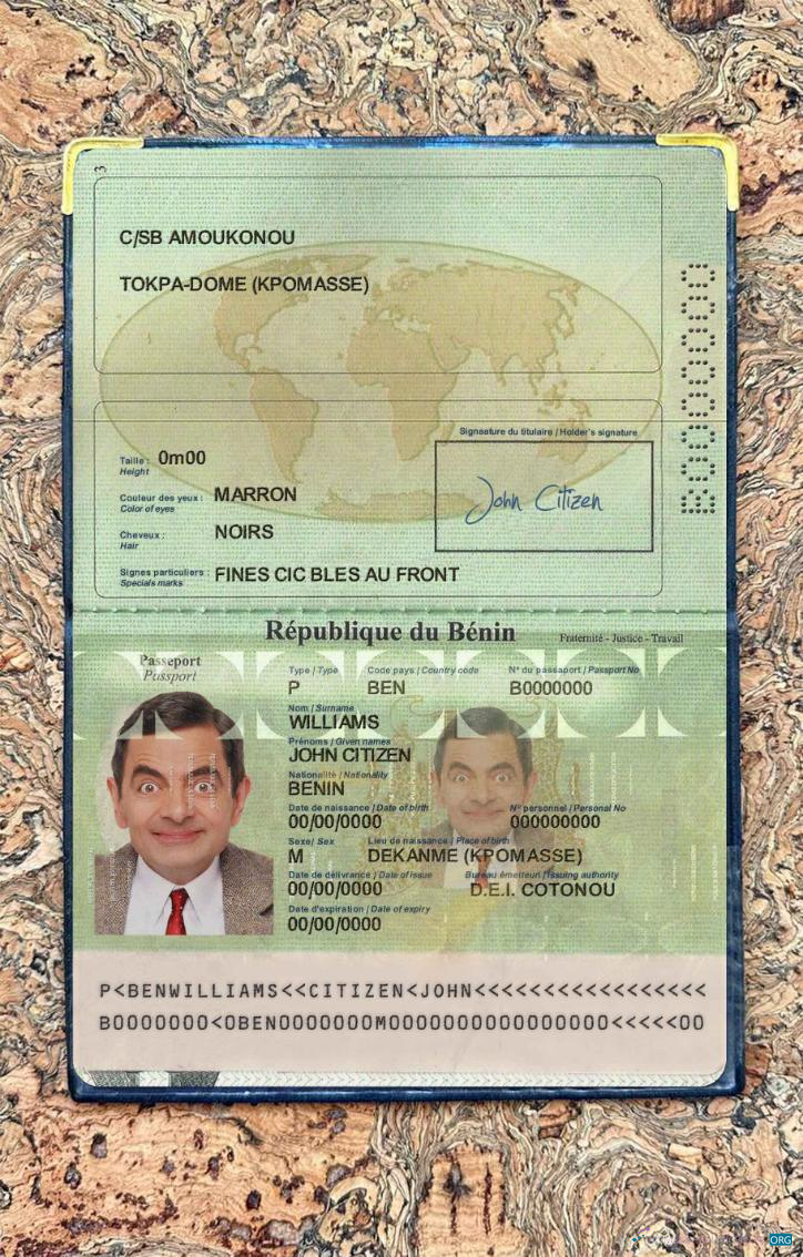 Качественный Скачать Бенин Паспорт Photo Look Photoshop Шаблон