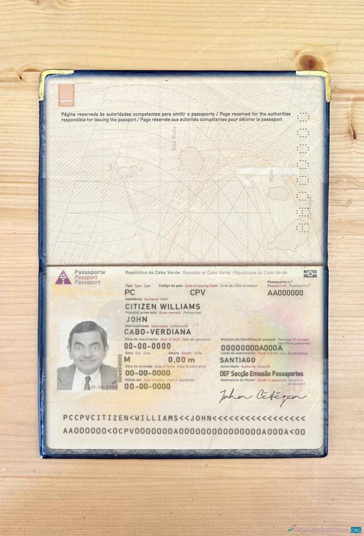 Профессиональный Скачать Кабо-Верде Pass Photo Look Photoshop Шаблон