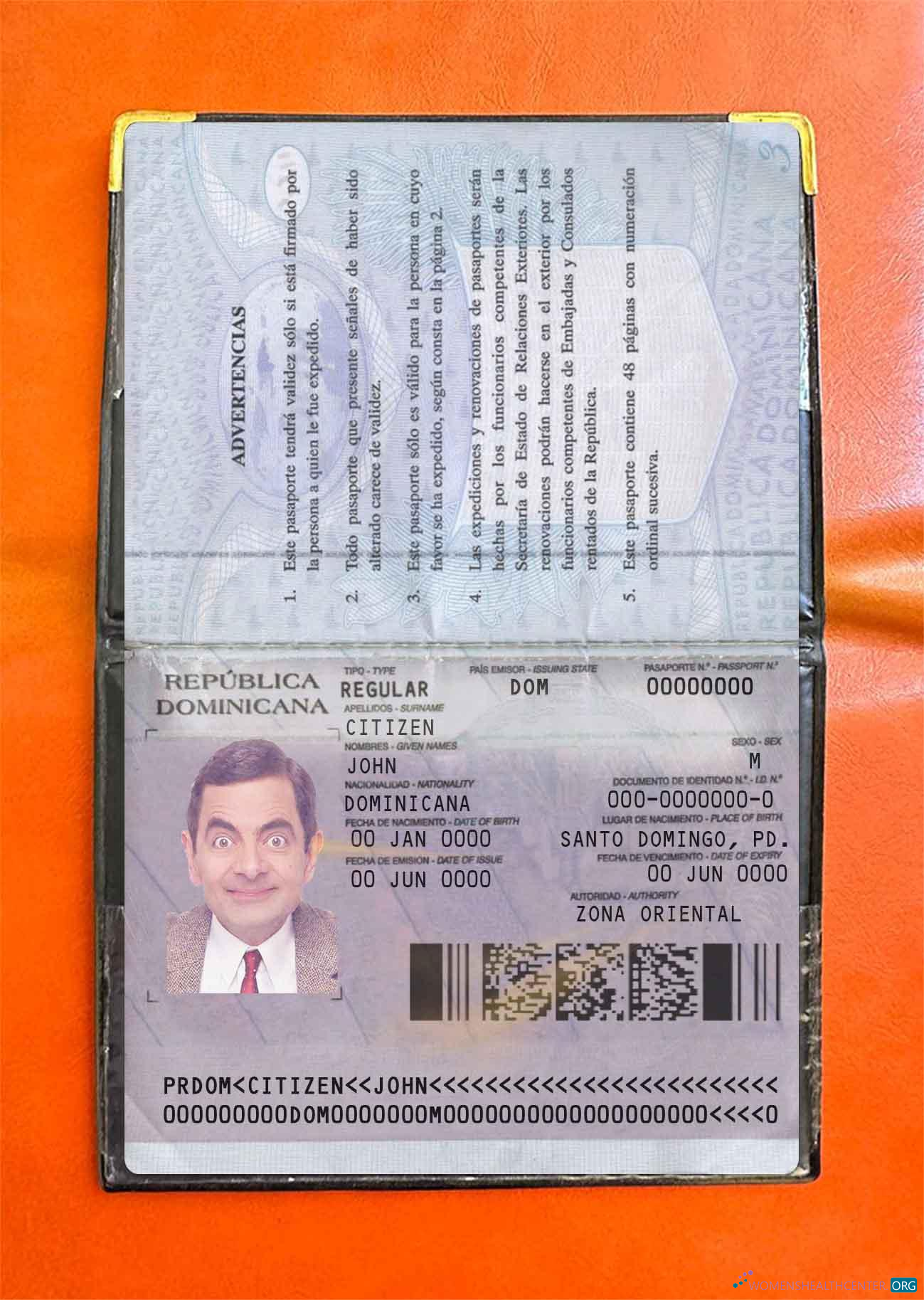 Качественный Скачать Dominican Repubic Паспорт Версия 2 Photo Look Photoshop Шаблон