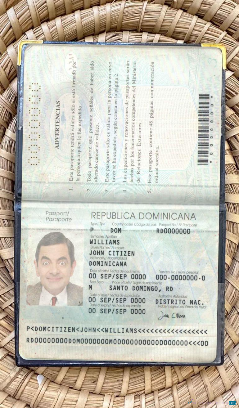 Реалистичный Скачать Доминиканская Республика Pass Photo Look Photoshop Шаблон