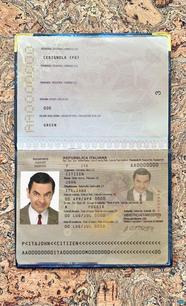 Профессиональный Скачать Италия Паспорт Photo Look Photoshop Шаблон