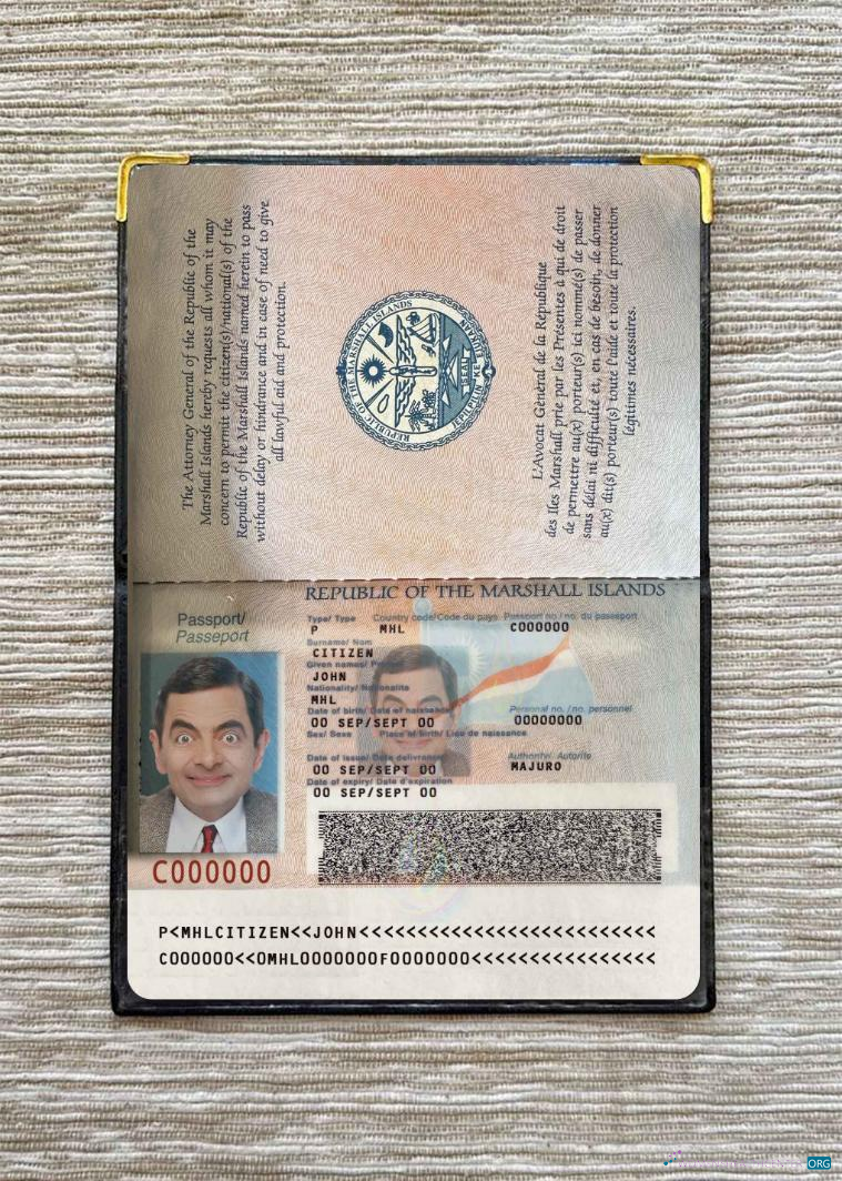 Премиум Скачать Marshall Острова Pass Photo Look Photoshop Шаблон