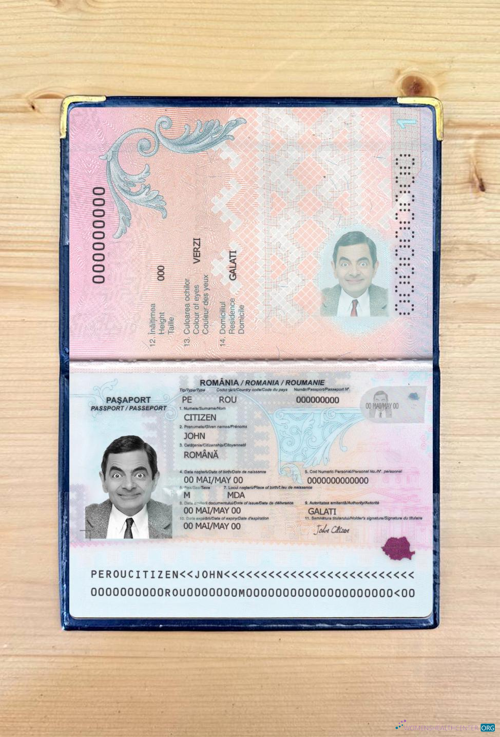Качественный Скачать Румыния Паспорт 2021 Настоящее Время Фотоэффект Photoshop Шаблон