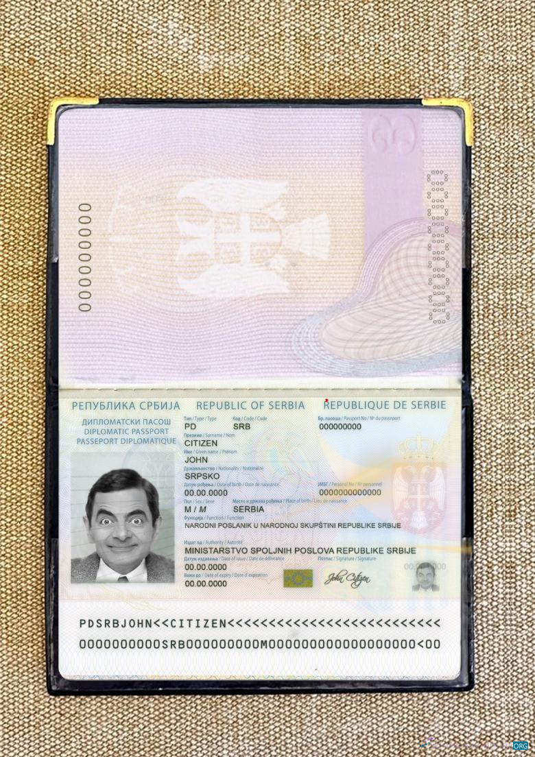 Редактируемый Скачать Сербия Pass (2016 Настоящее Время) Фотоэффект Photoshop Шаблон