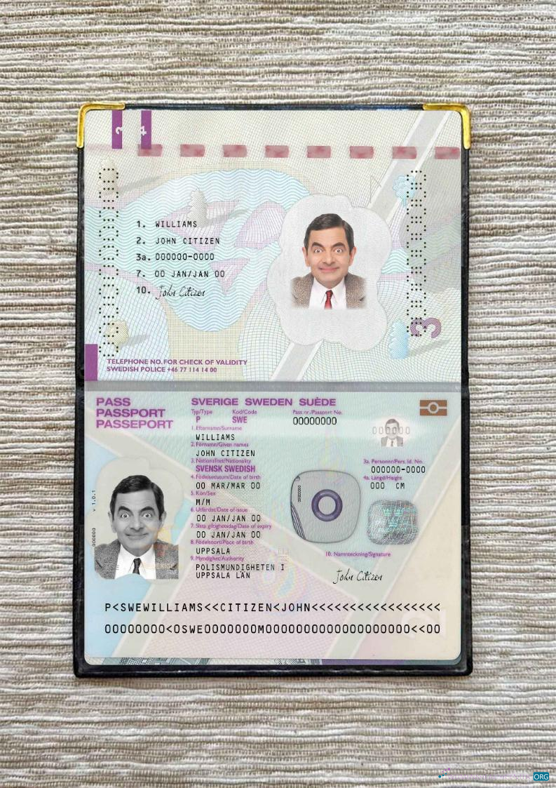 Качественный Скачать Швеция Паспорт Версия 2 Photo Look Photoshop Шаблон