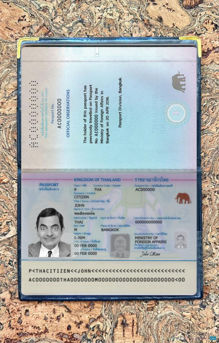 Премиум Скачать Таиланд Паспорт 2020 Настоящее Время Photoshop Шаблон