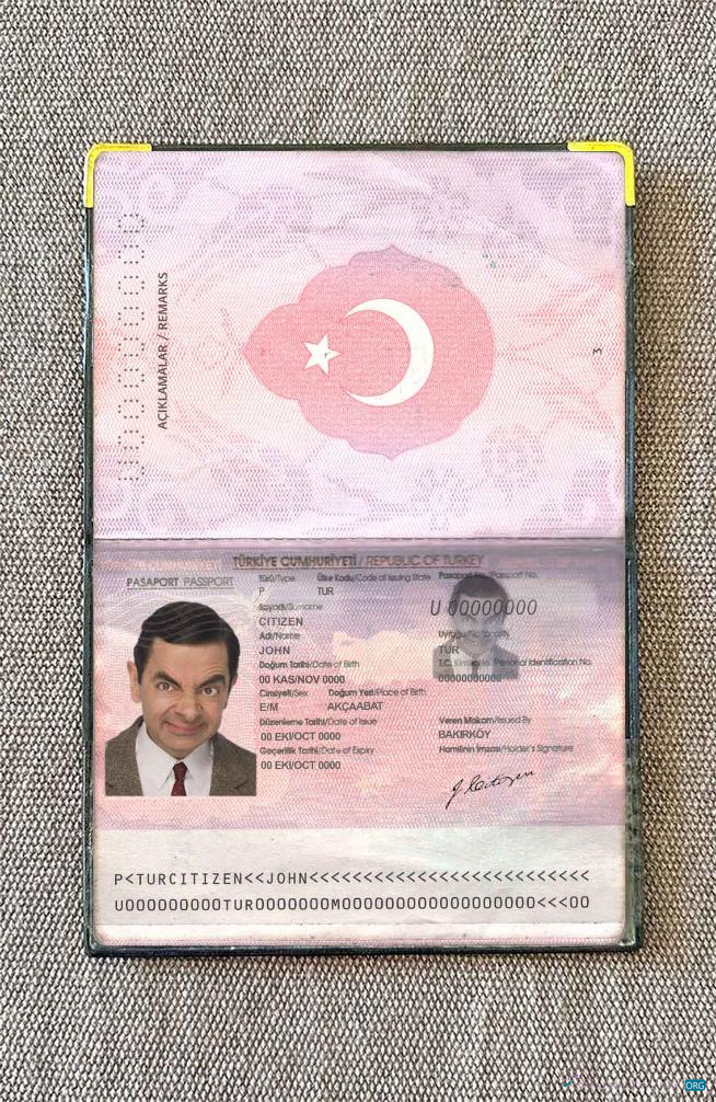 Редактируемый Скачать Турция Паспорт Старый Photo Look Photoshop Шаблон