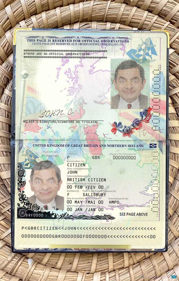 Великобритания Великий Britain и Northern Ирландия Паспорт (2015 2020) Photo Look превью