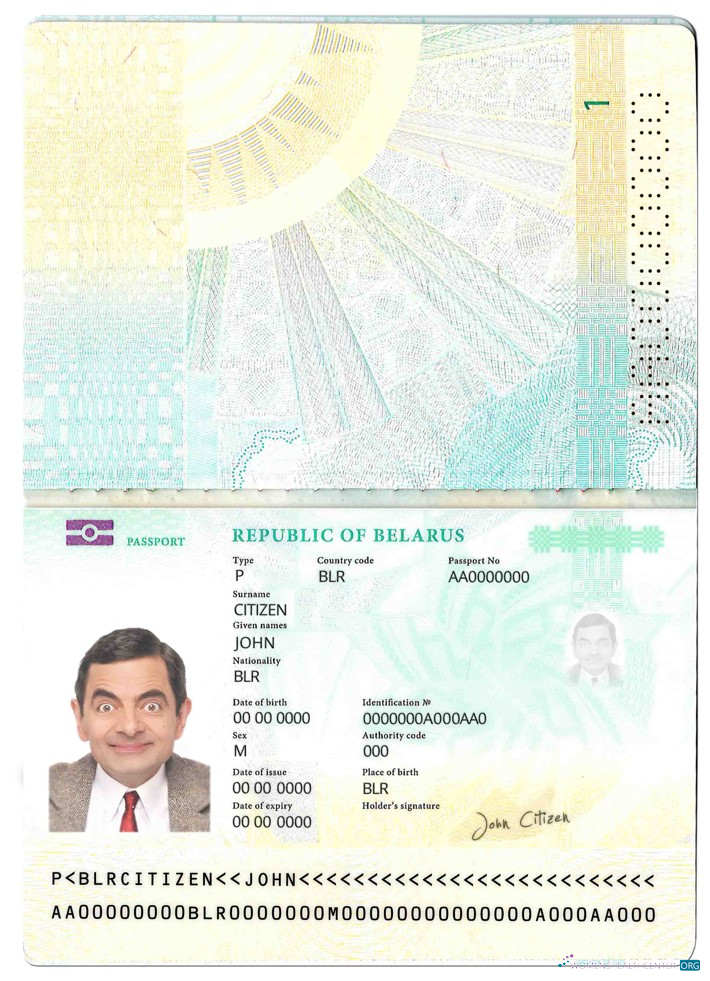 Реалистичный Скачать Беларусь Pass (2020 Настоящее Время) Photoshop Шаблон