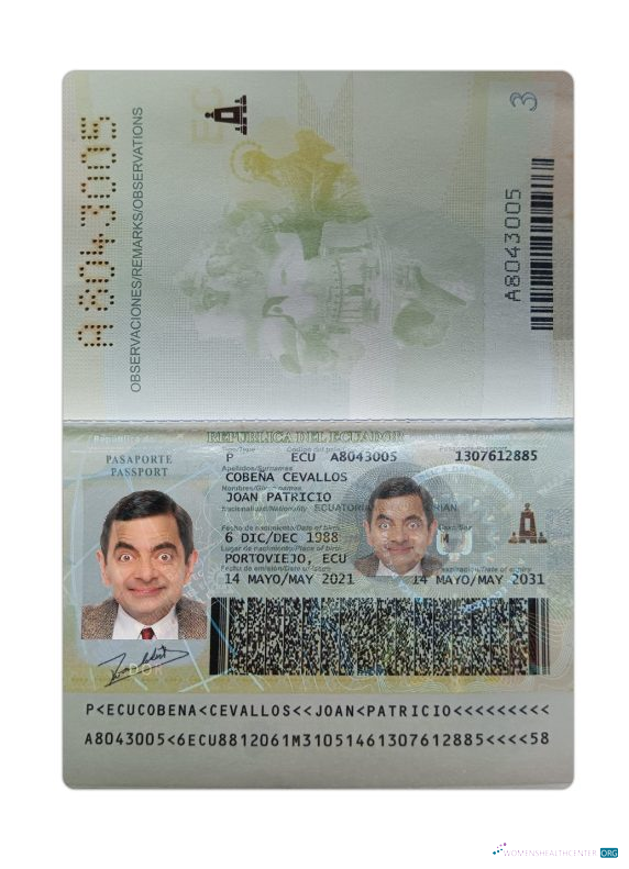 Профессиональный Скачать Эквадор Паспорт 2021 Настоящее Время Photoshop Шаблон