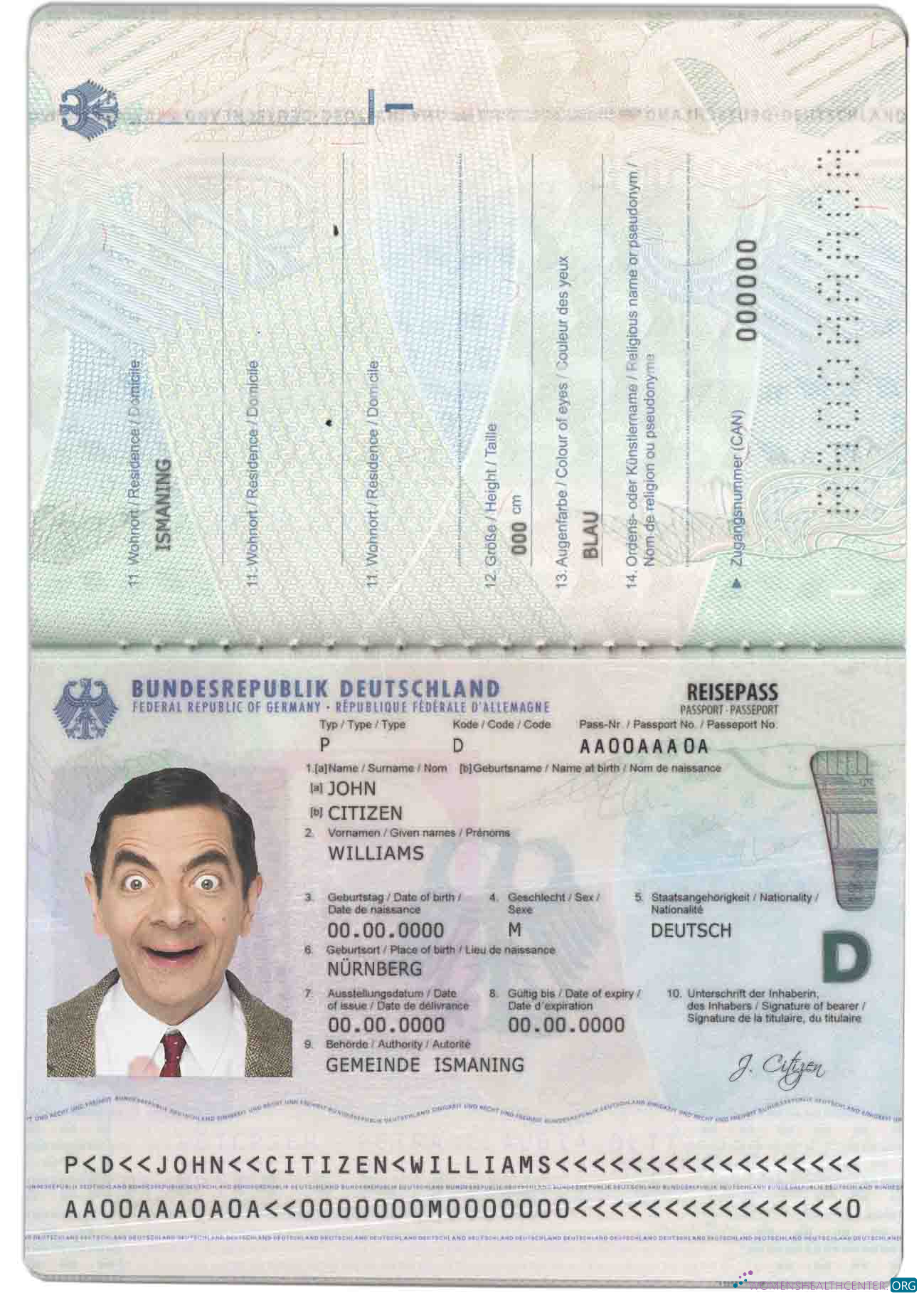 Профессиональный Скачать Германия Pass(2017 – Настоящее Время) Photoshop Шаблон