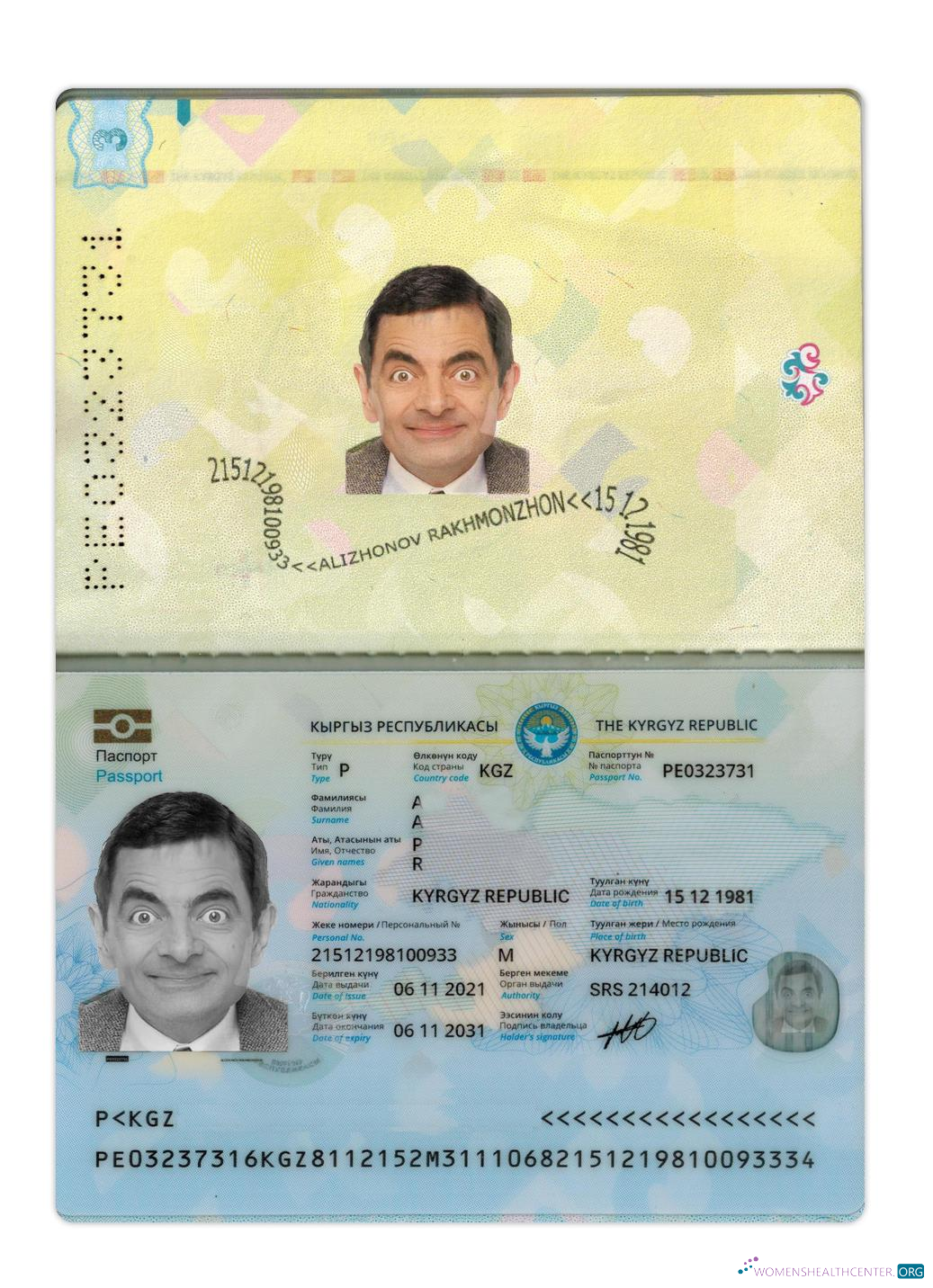Реалистичный Скачать Kyrgyz Паспорт 2021 Настоящее Время Photoshop Шаблон