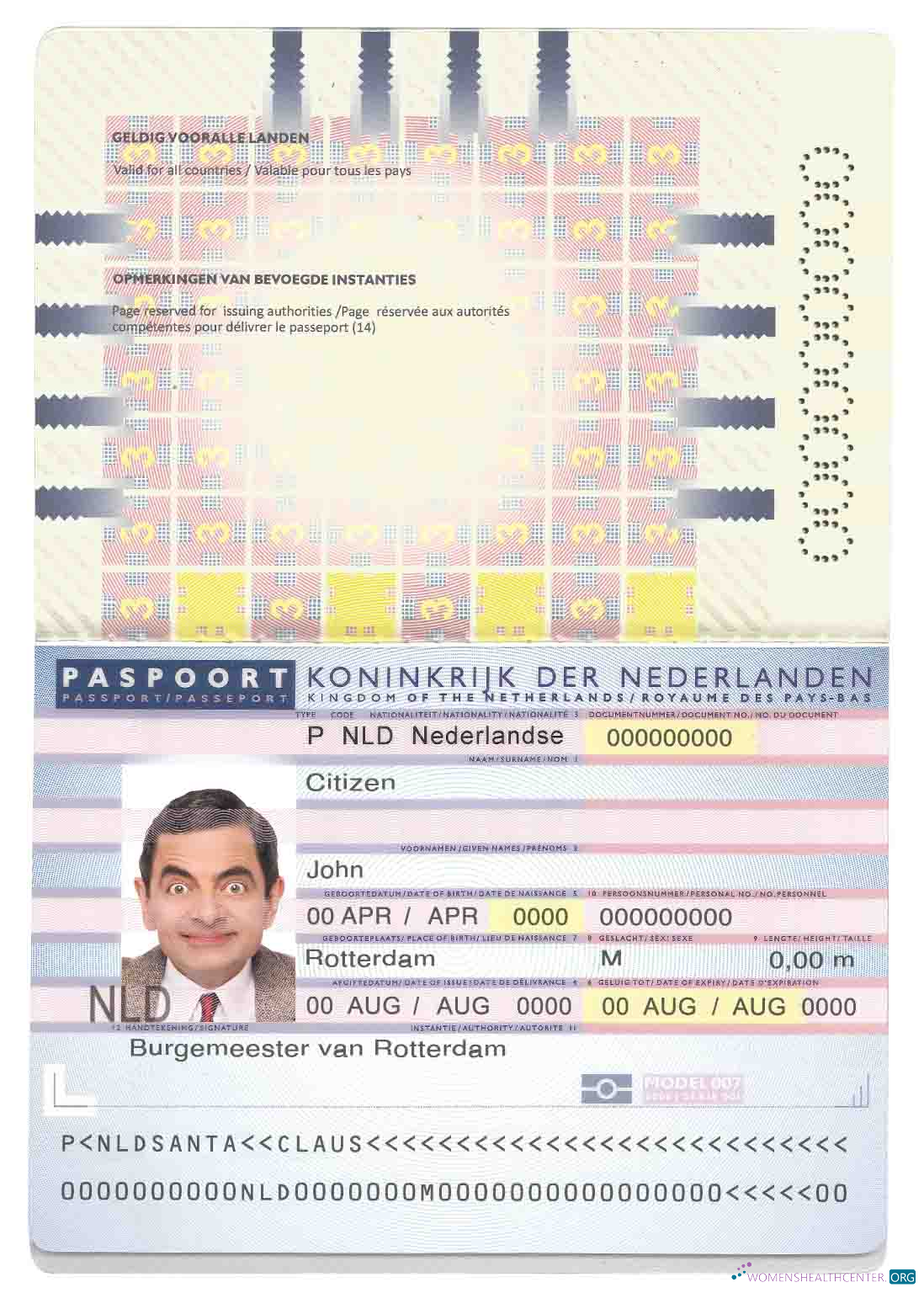 Качественный Скачать Нидерланды (Holland) Паспорт (2006 2016) Photoshop Шаблон