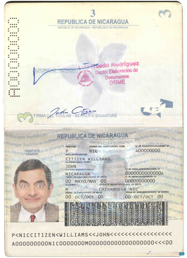 Качественный Скачать Никарагуа Паспорт Photoshop Шаблон