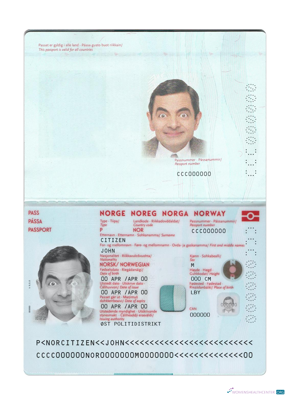 Реалистичный Скачать Норвегия Паспорт Новый 2021 Настоящее Время Photoshop Шаблон