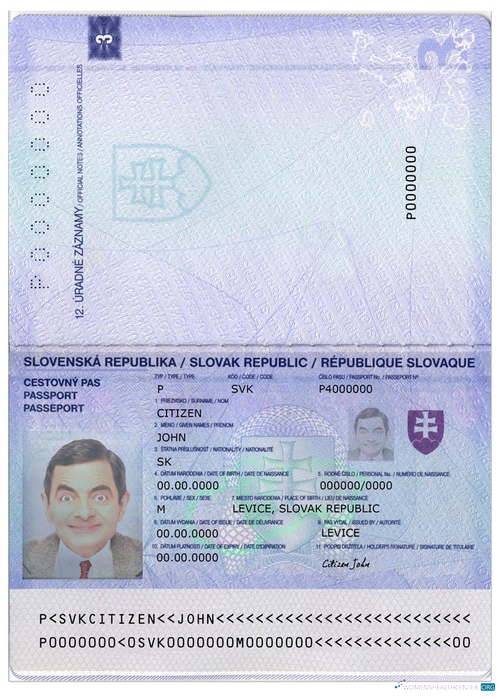 Профессиональный Скачать Словакия Паспорт 2012 Photoshop Шаблон