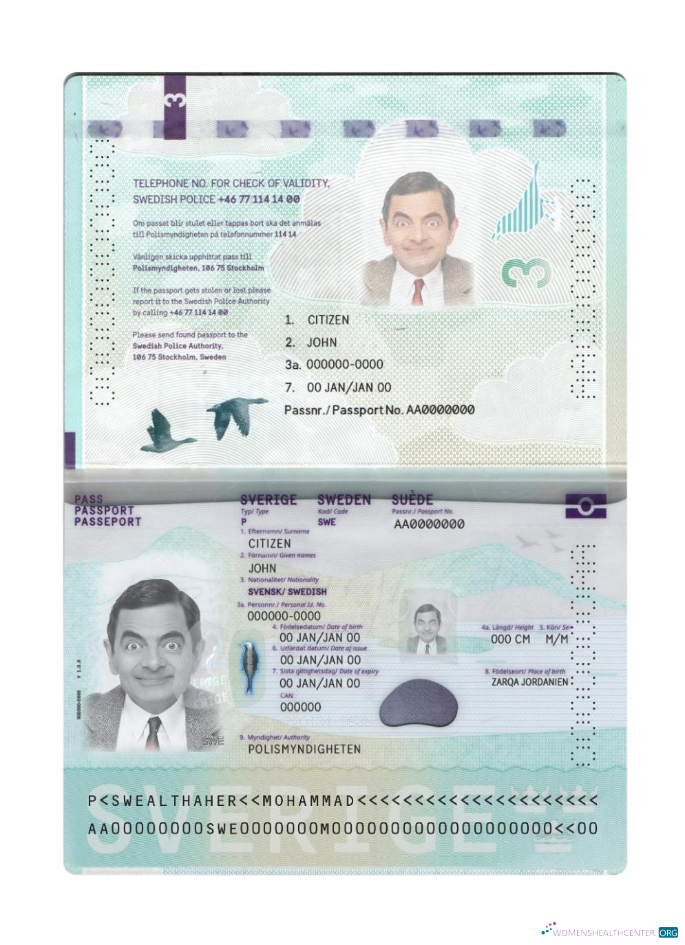 Редактируемый Скачать Швеция Паспорт Новый 2022 Настоящее Время Photoshop Шаблон