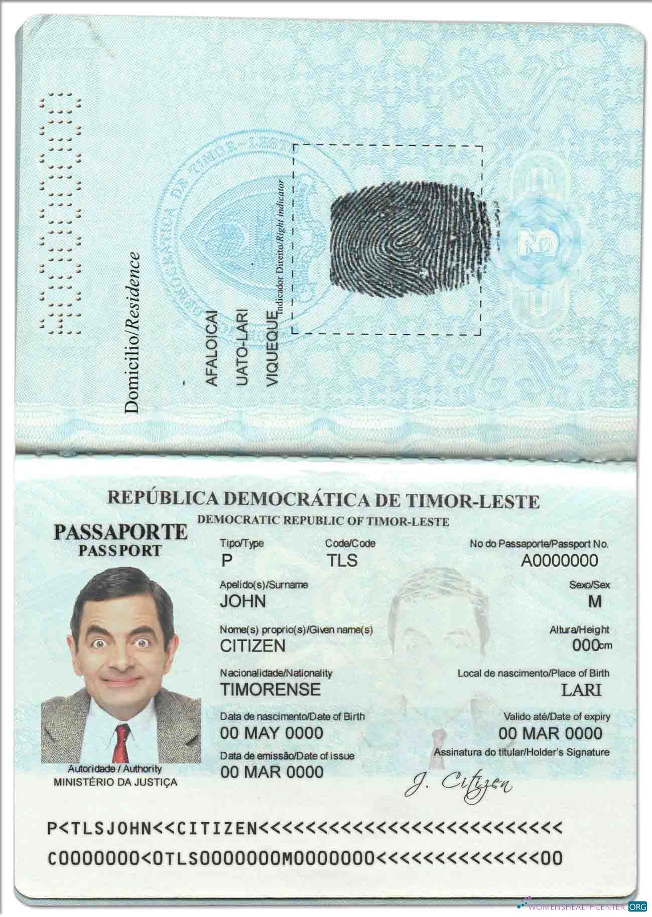 Редактируемый Скачать Timor Leste Паспорт Photoshop Шаблон